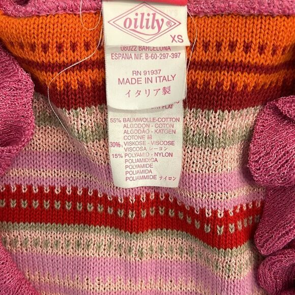 Oilily Colorful Cardigan with Ruffle Detail on Sleeves (XS) - Picture 3 of 5